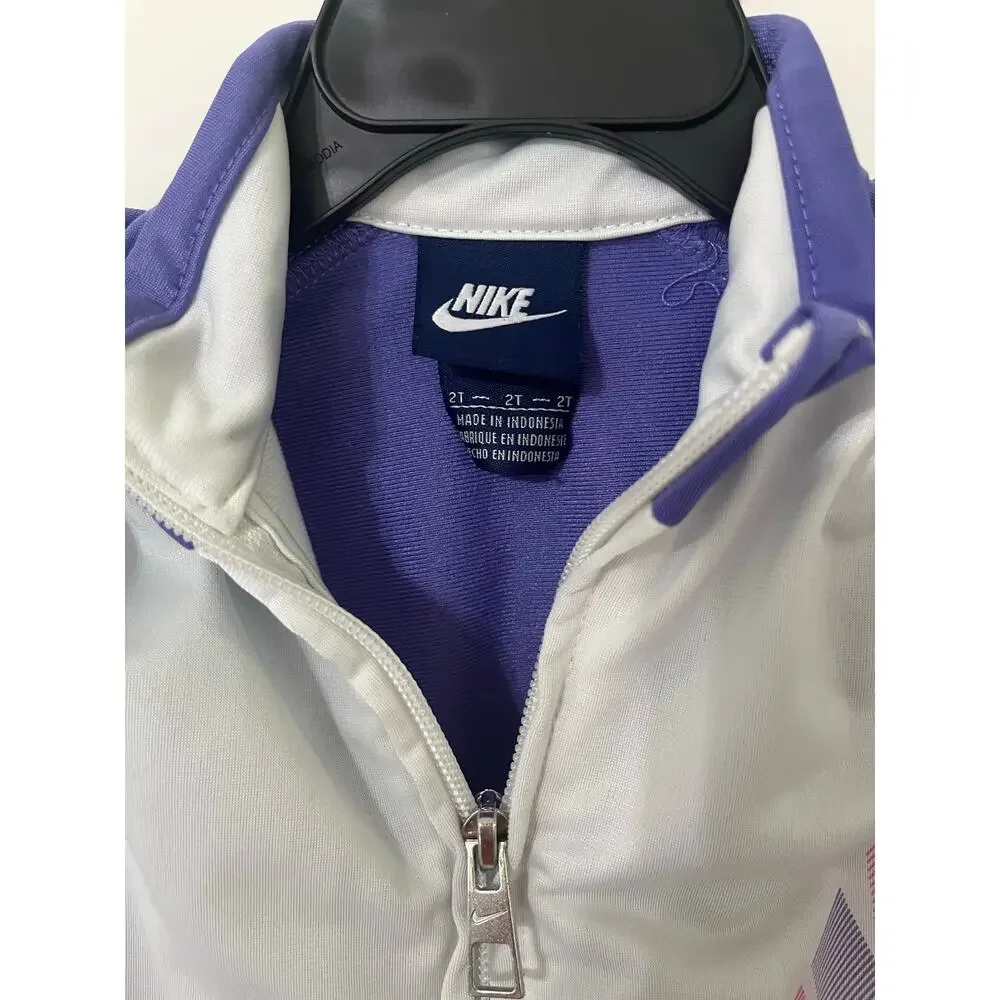 Nike Toddler Girls Full-Zip Track Jacket Purple Gray 2T